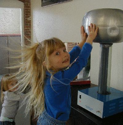 Girl with static electricity