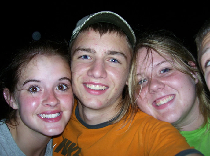 Kylie, Chase and I at the beach- it was 3 a.m